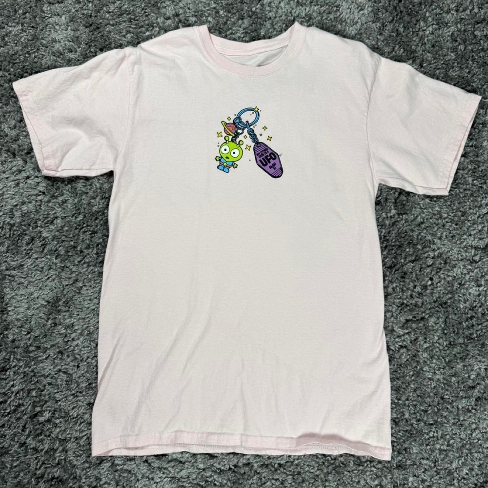 A.LAB Keys to My UFO Pink T-Shirt, Size Medium